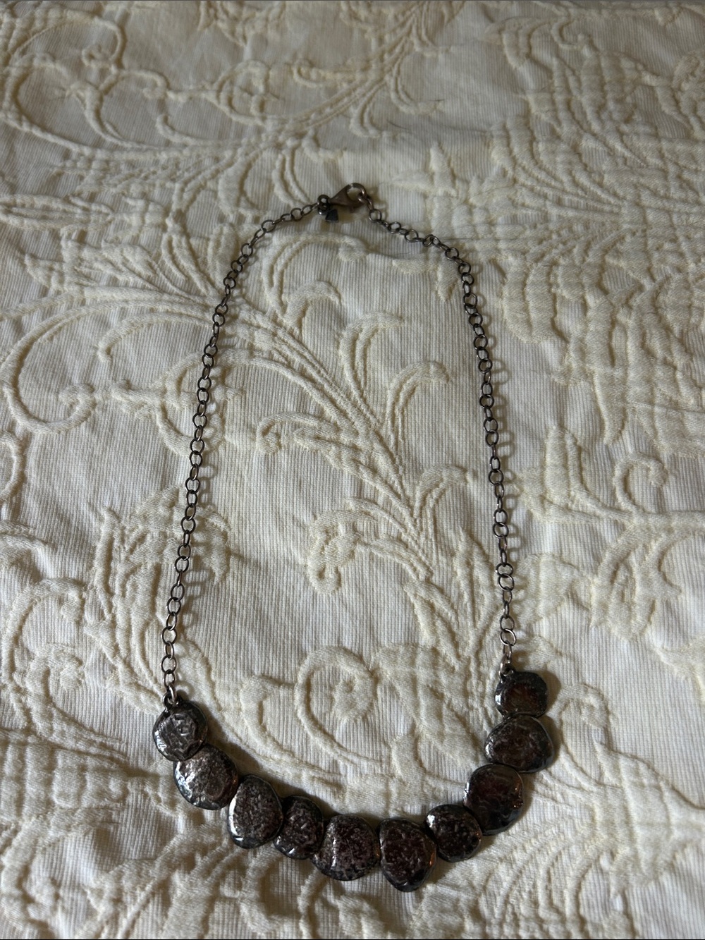 Silpada sterling siWomen's Hematite Coin Necklace - Elegant Dark Silver Statemen